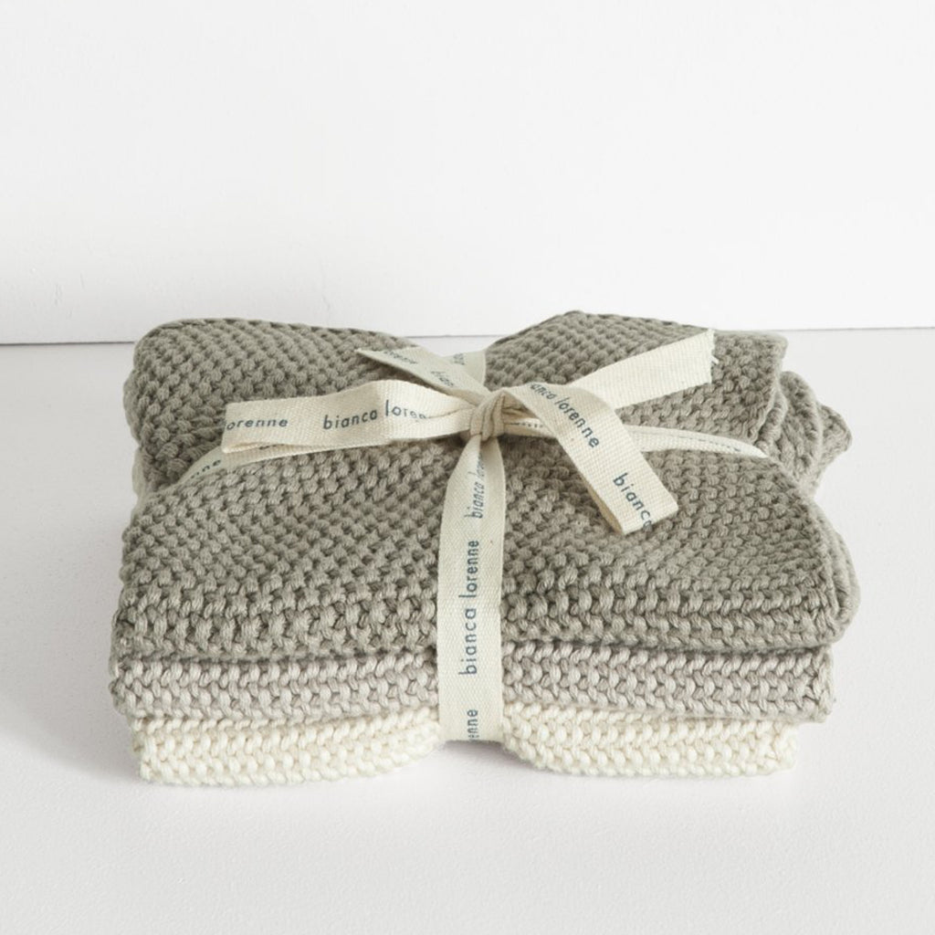 Lavette Knitted Washcloths / Taupe