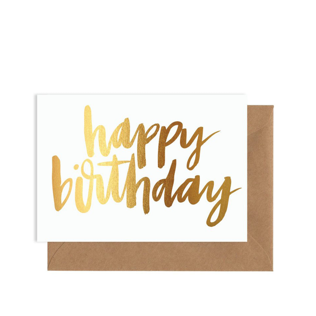 Elm / Greeting Card / Happy Birthday / Gold