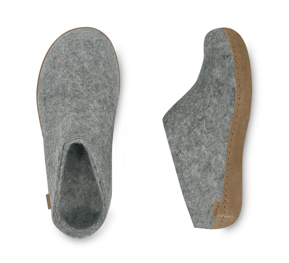 Glerups  / Open Heel / Grey / Leather Sole