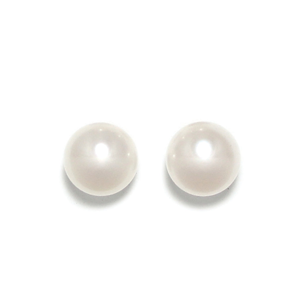 White Pearl Stud Earrings / Large