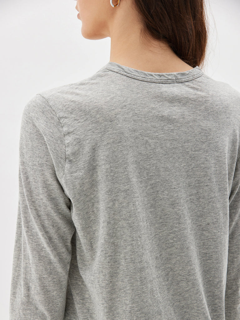 Bassike / Regular Scoop Hem Longsleeve T-Shirt / Grey Marle