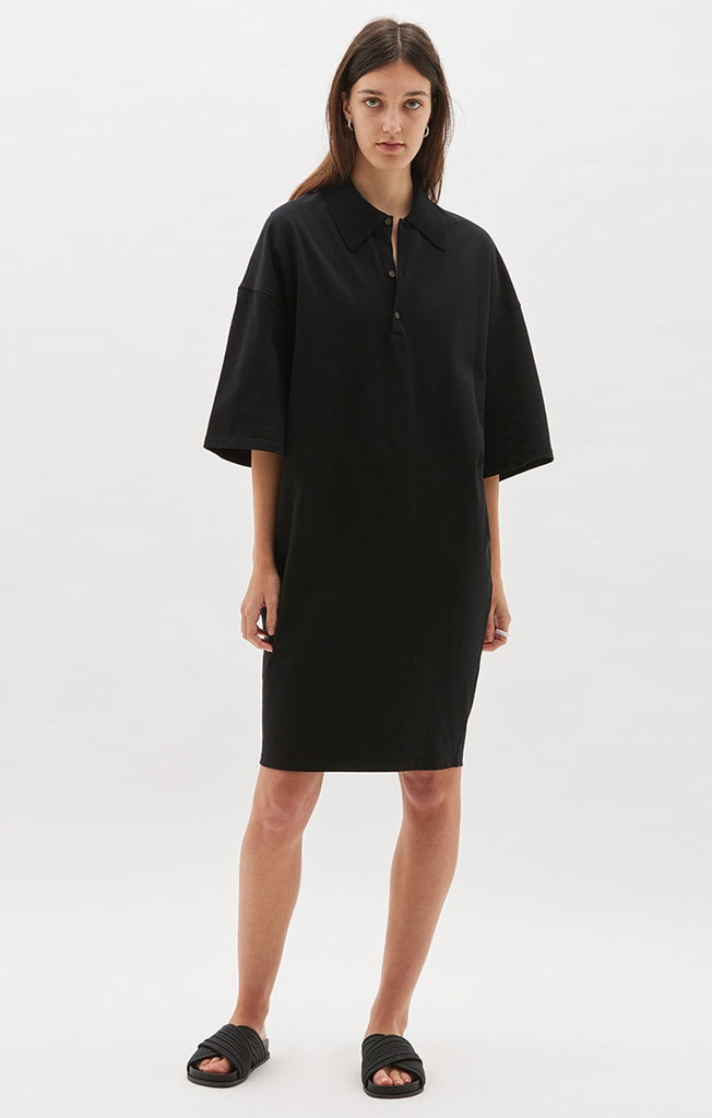 Bassike / Polo Short Sleeve T.Shirt Dress / Black