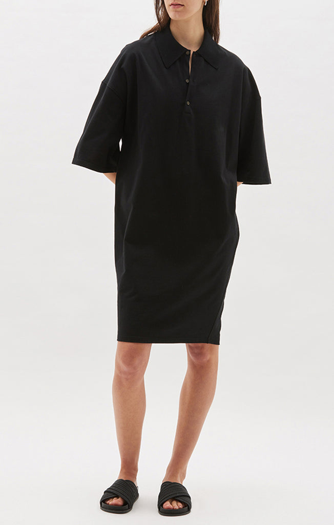 Bassike / Polo Short Sleeve T.Shirt Dress / Black
