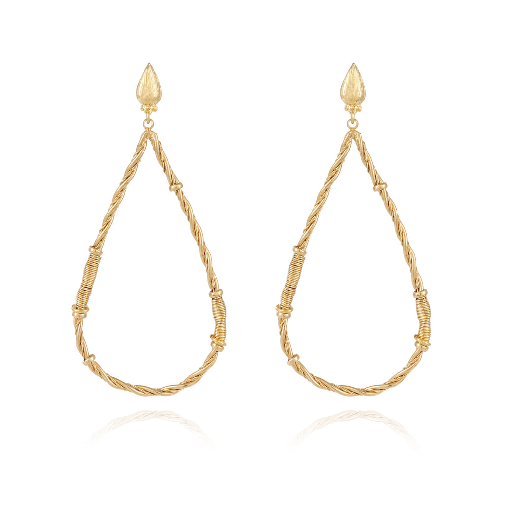 GAS Bijoux / Bibi Torsade Teardrop Earrings / Gold