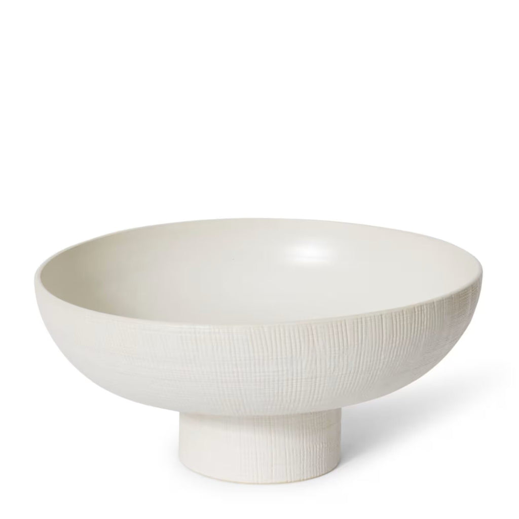 Amiya Pedestal Bowl / Hessian White