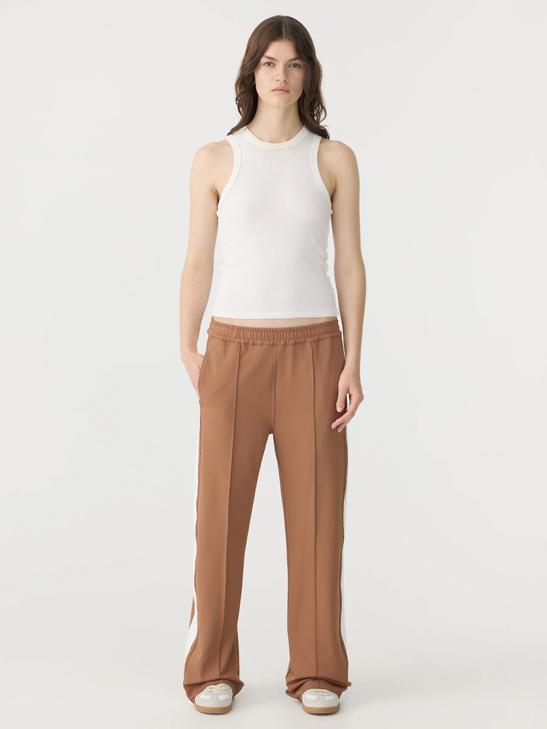 Bassike / Stripe Twill Detail Pant / Argan + White
