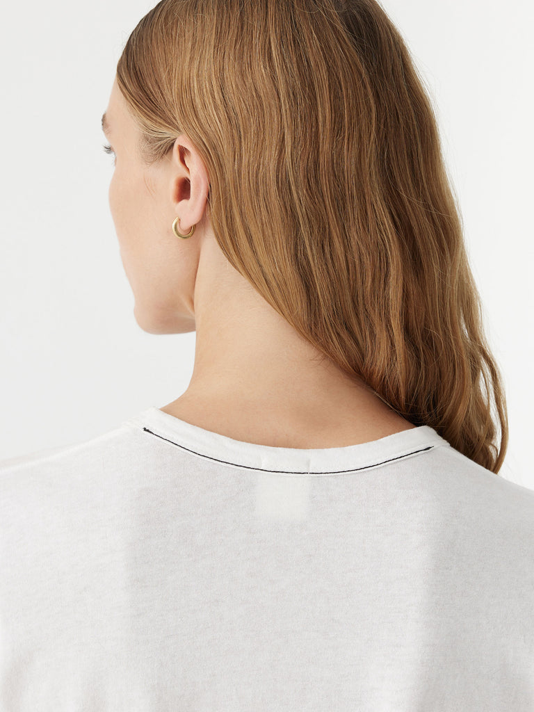 Bassike / Asymmetric Split Long Sleeve T-Shirt / White