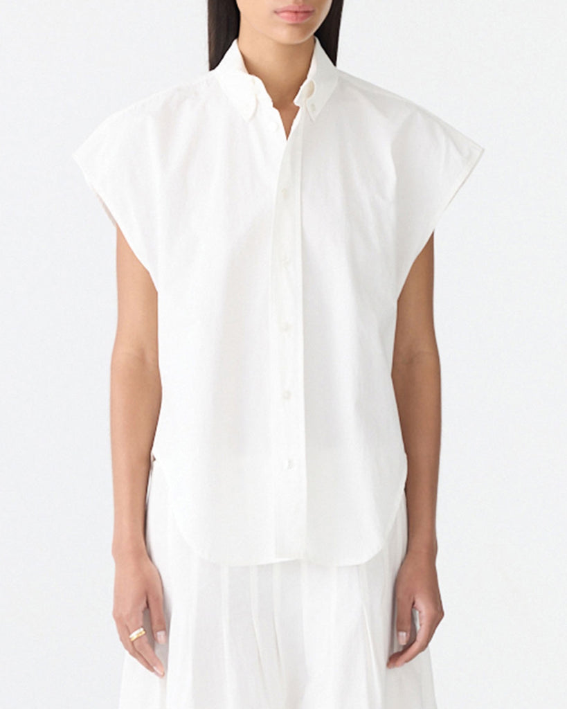 Bassike / Crushed Cotton Summer Shirt / Natural