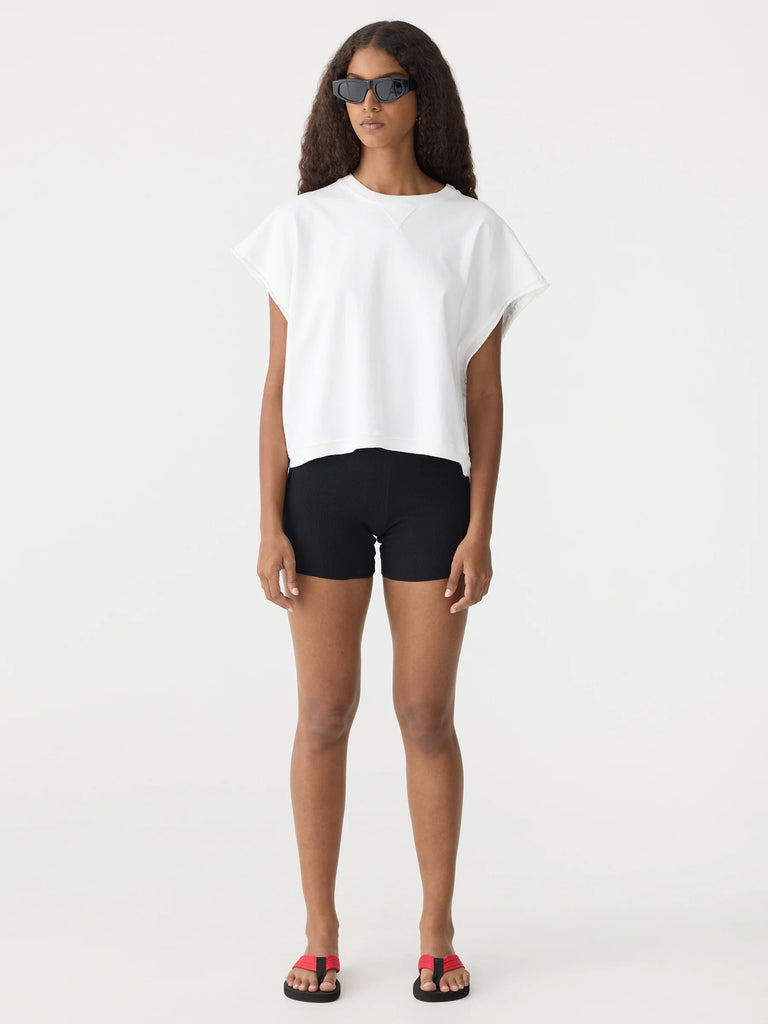 Bassike / Boxy Cut Off Tank / White