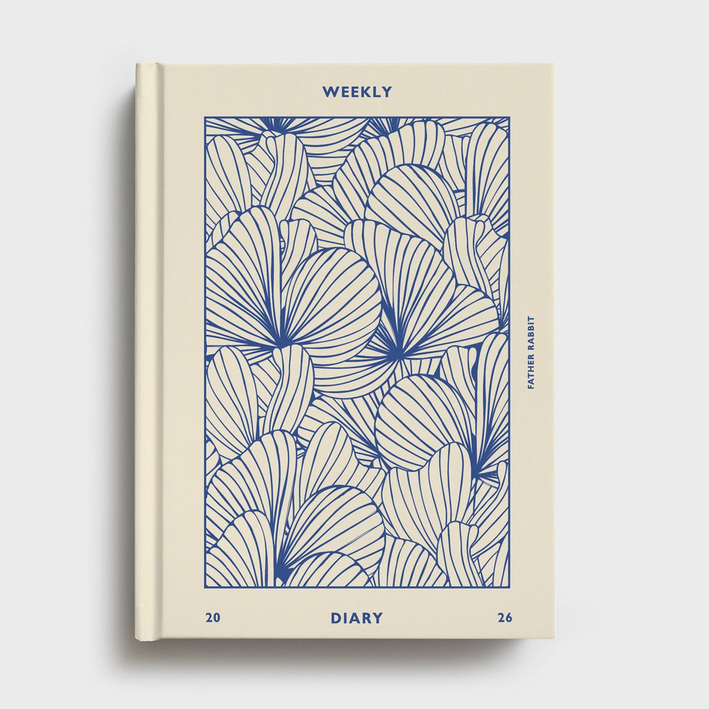 Father Rabbit / Weekly Diary 2026 / Prussian Blue Floral