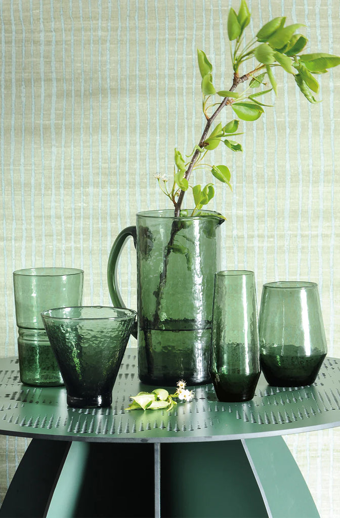 Hammered Glass Jug / Fern