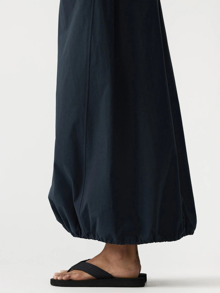 Bassike / Crushed Cotton Maxi Skirt / Ink