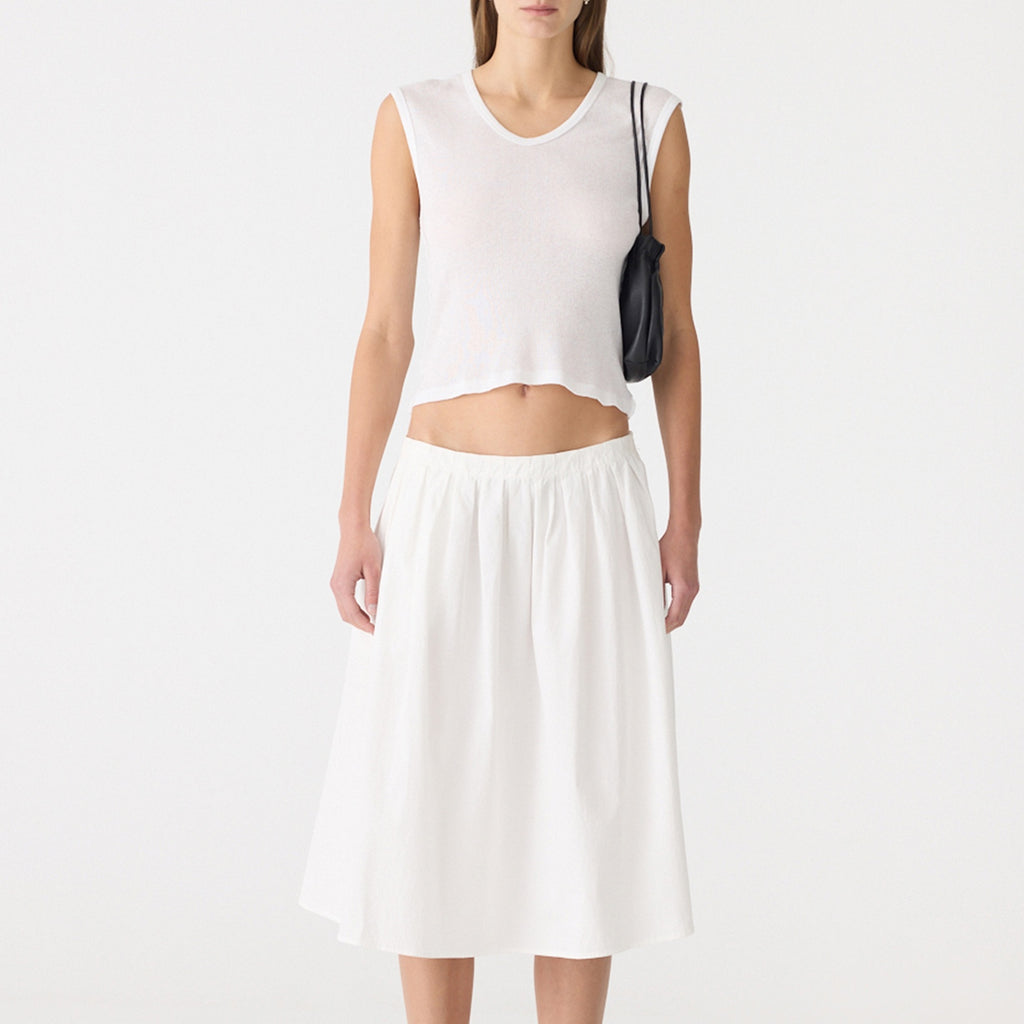 Bassike / Crushed Cotton Gathered Skirt / Natural