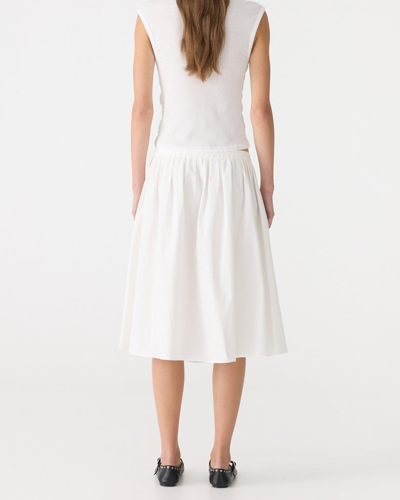 Bassike / Crushed Cotton Gathered Skirt / Natural