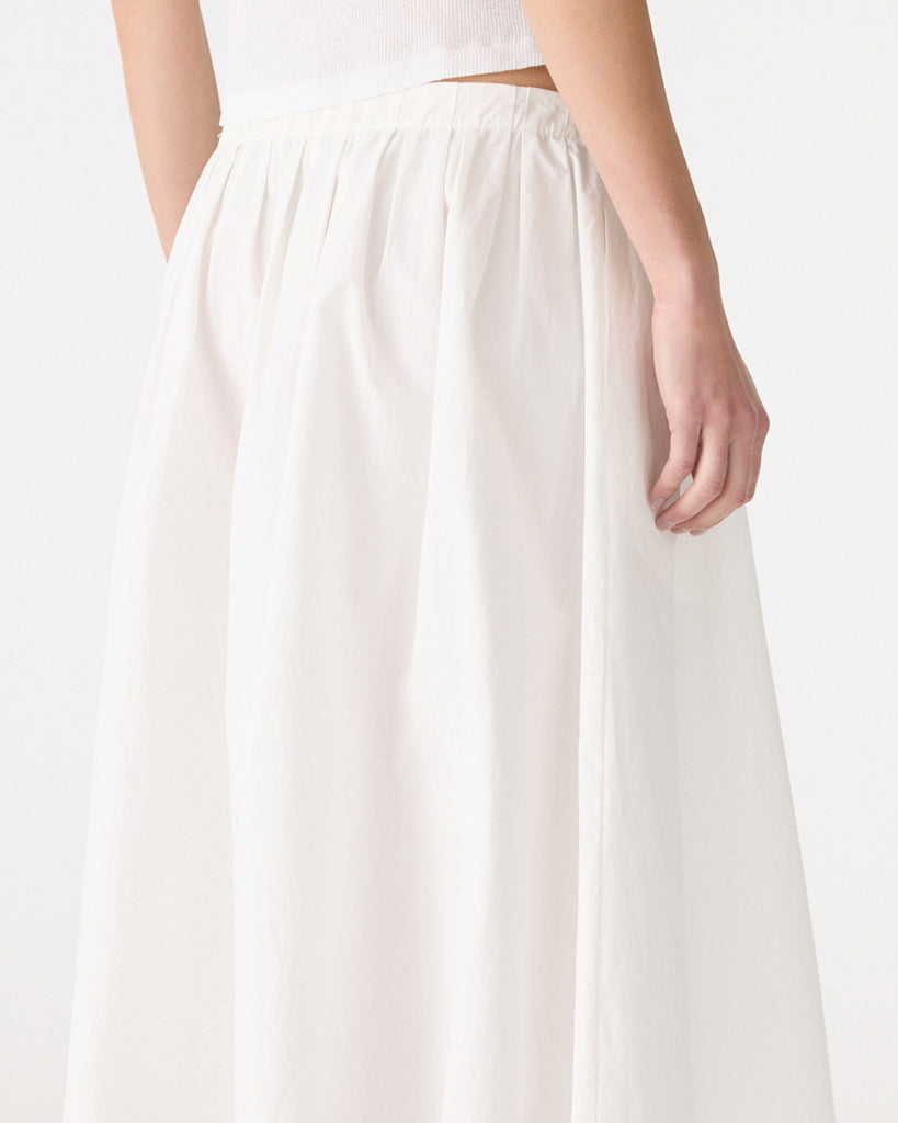 Bassike / Crushed Cotton Gathered Skirt / Natural
