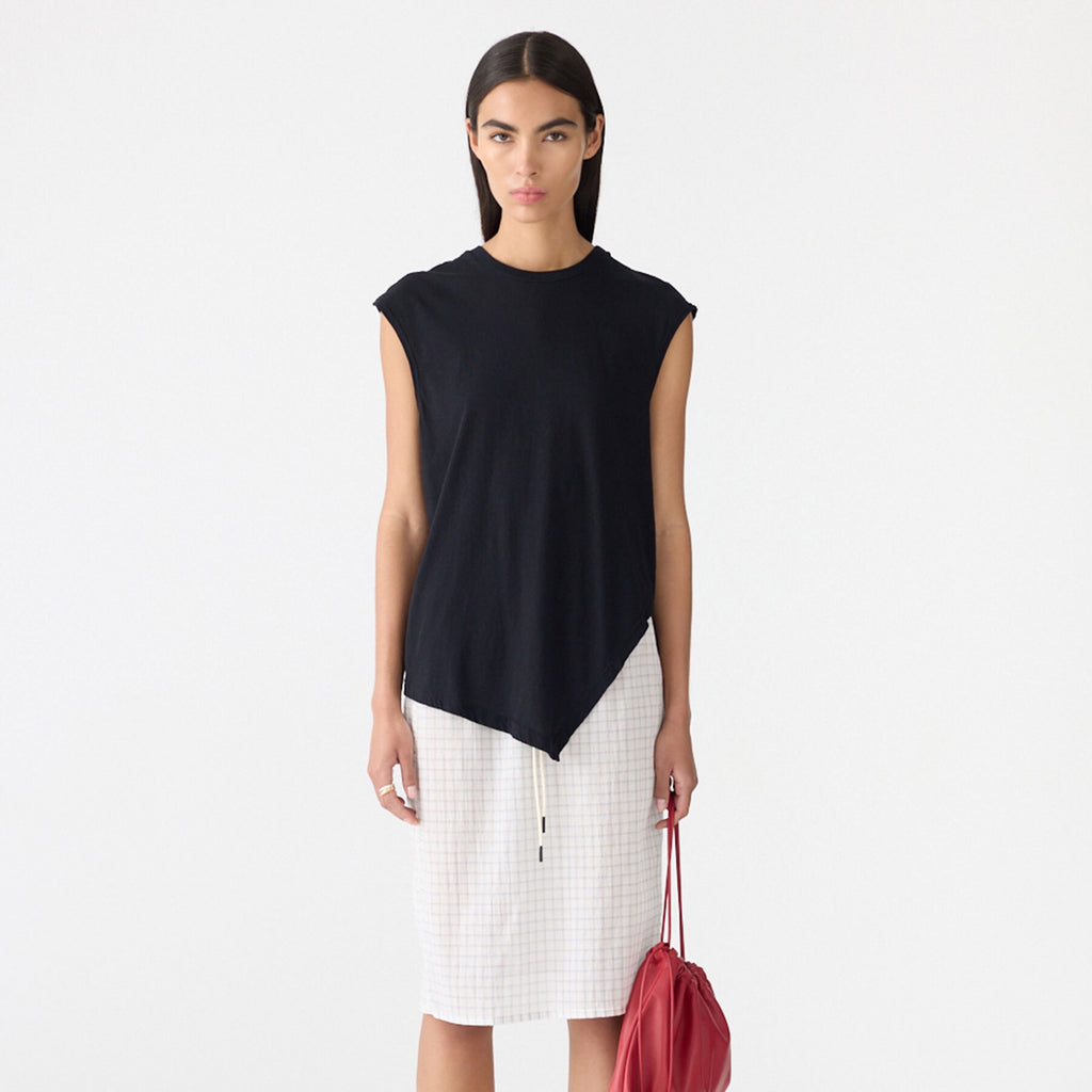 Bassike / Asymmetric Crew Tank / Black