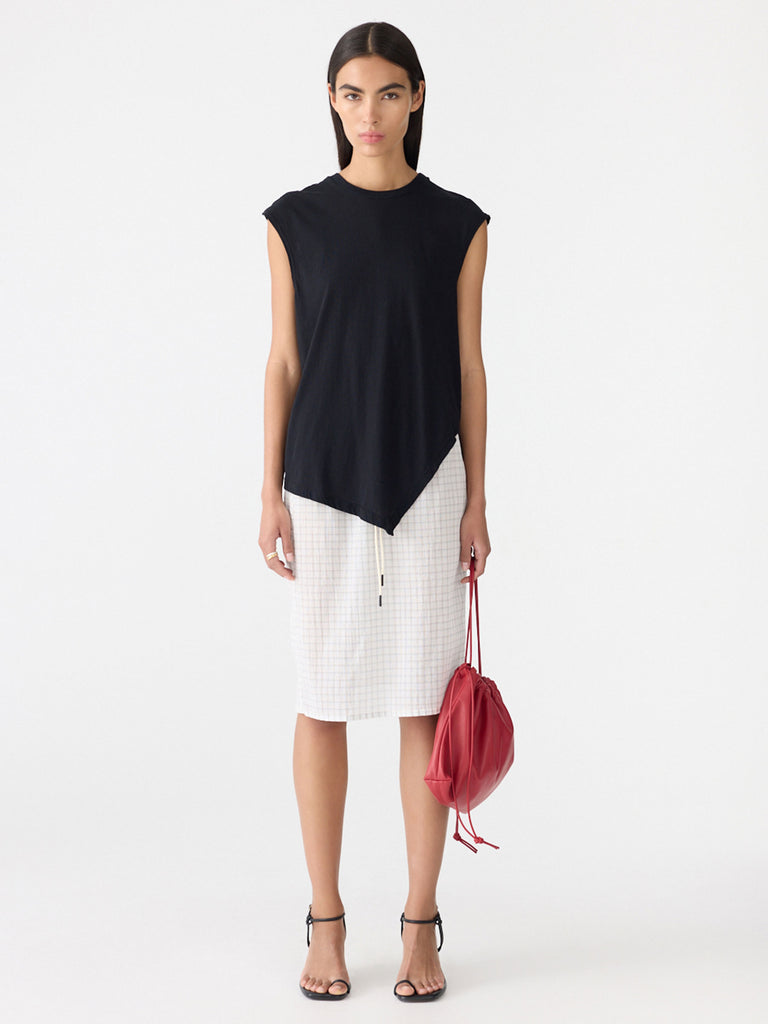 Bassike / Asymmetric Crew Tank / Black