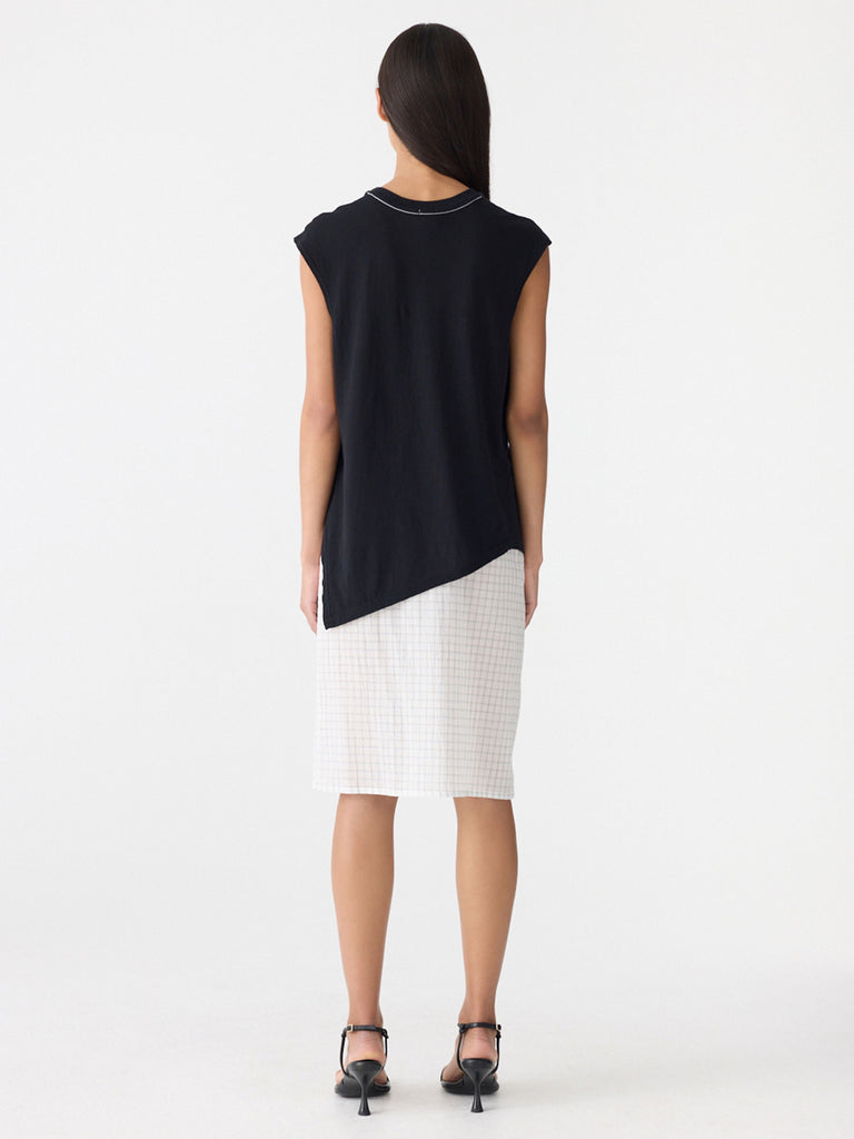 Bassike / Asymmetric Crew Tank / Black