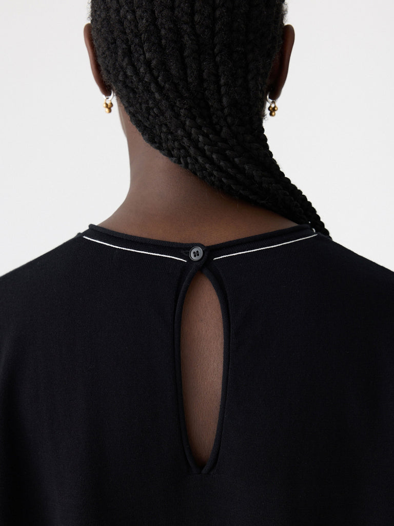 Bassike / Mercerised Cotton Boxy Knit / Black