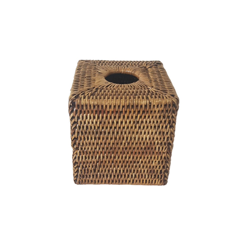 Rattan Square Tissue Box Cover
