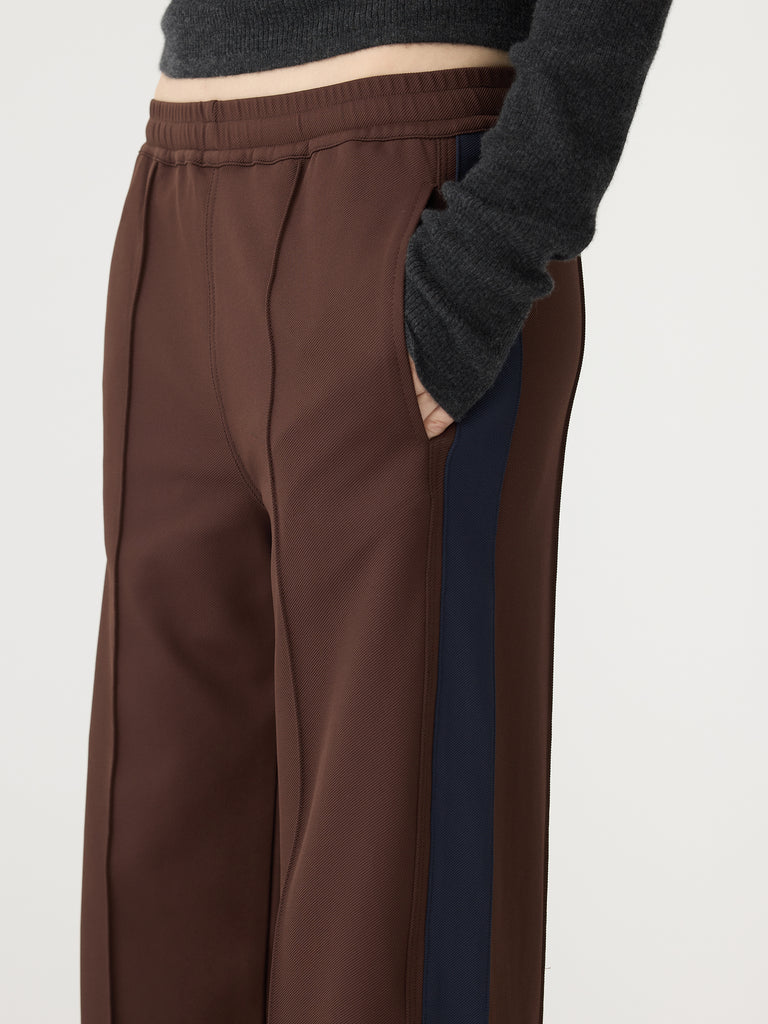 Bassike / Twill Stripe Detail Pant / Carob + Ink