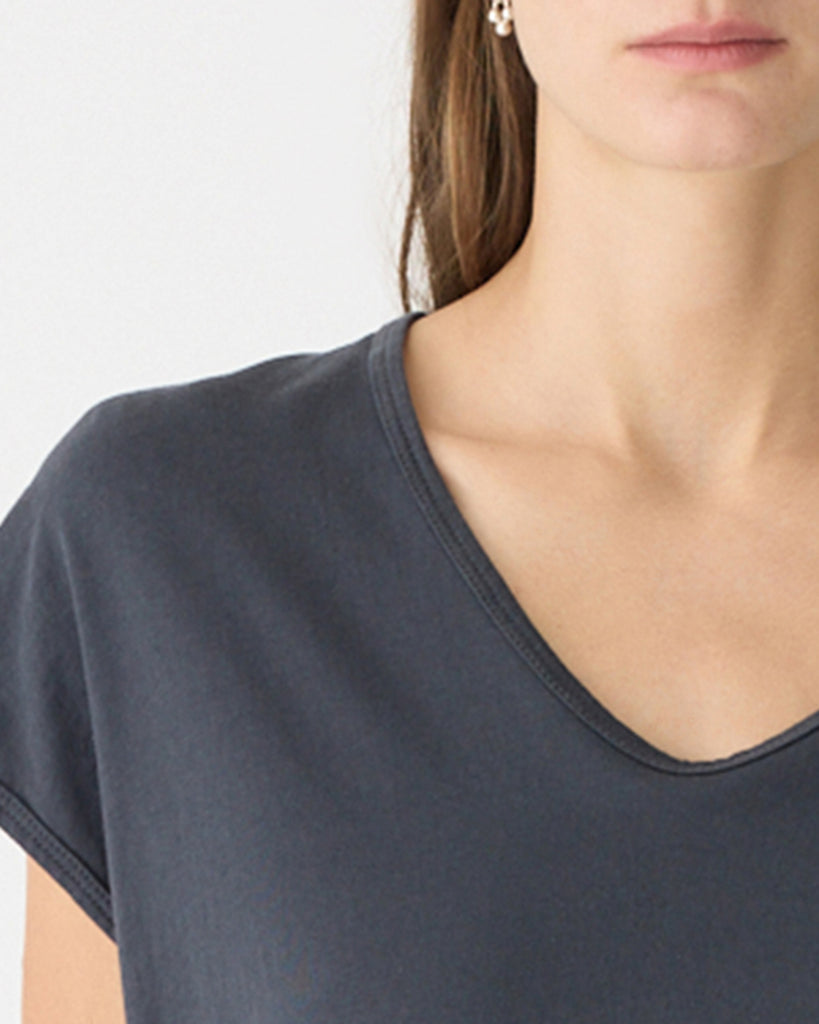 Bassike / Fine Bind Scoop Neck Tank / Washed Navy