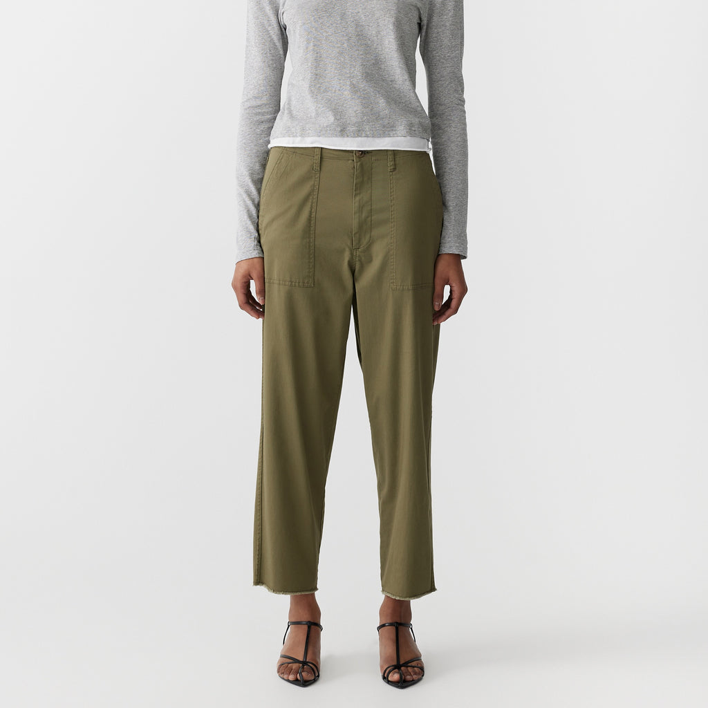 Bassike / Stretch Cotton Relaxed Pant / Military