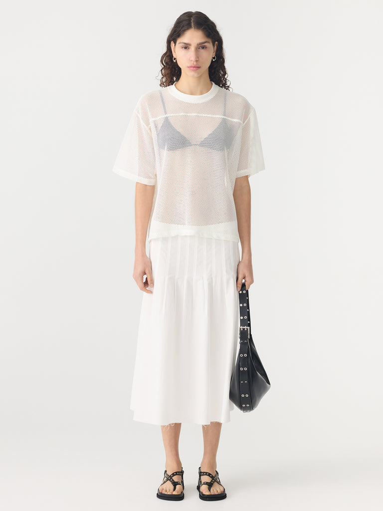 Bassike / Boxy Mesh T-Shirt / White