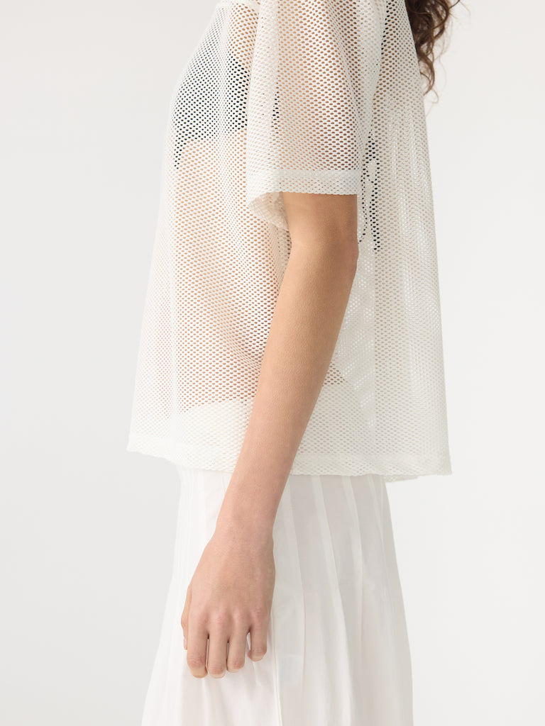 Bassike / Boxy Mesh T-Shirt / White