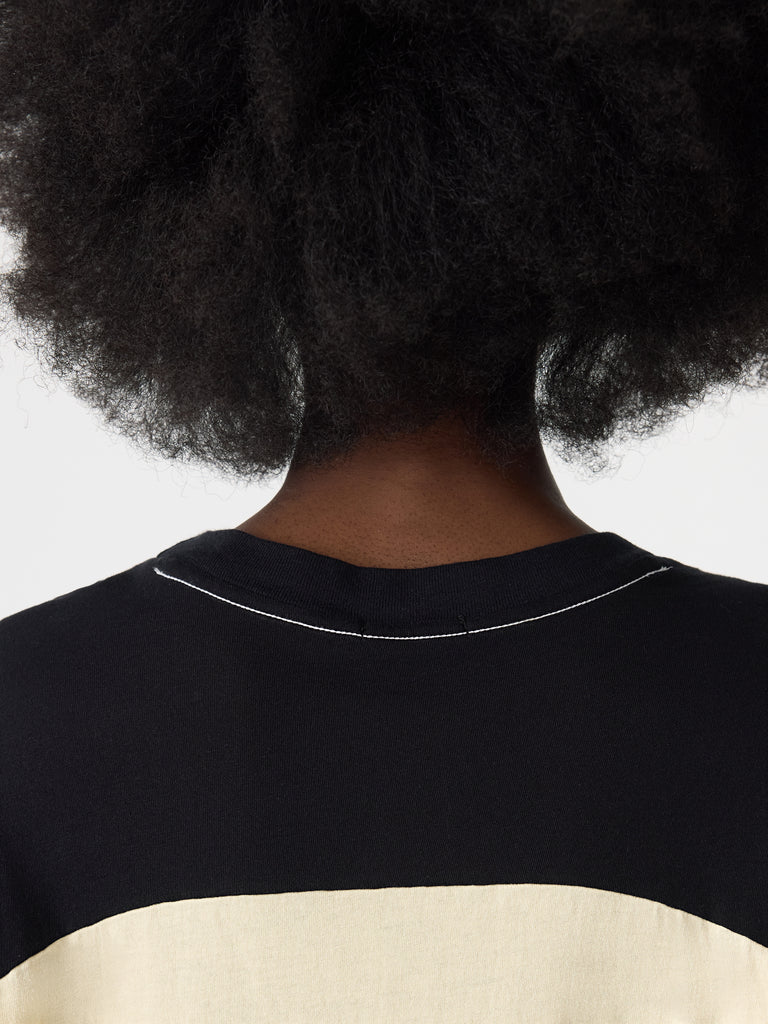Bassike / Contrast Raglan T-Shirt / Black + Lemon Glaze