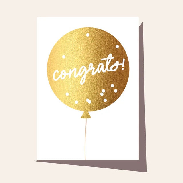 Elm / Greeting Card / Congrats - Gold Balloon