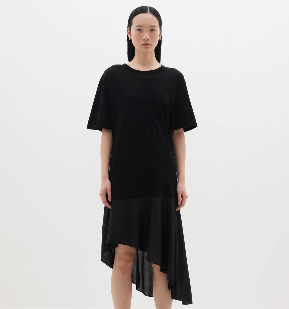 Bassike / Contrast T-Shirt Dress / Black