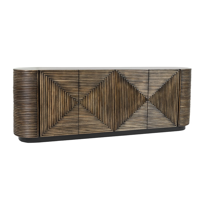 Bermuda 4 Door Sideboard / Oakwood + Rattan