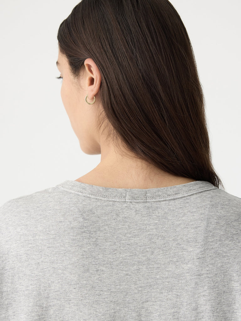 Bassike / Boyfriend Heritage Short Sleeve T-Shirt / Grey Marl