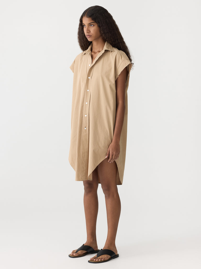 Bassike / Crushed Cotton Dress / Tan