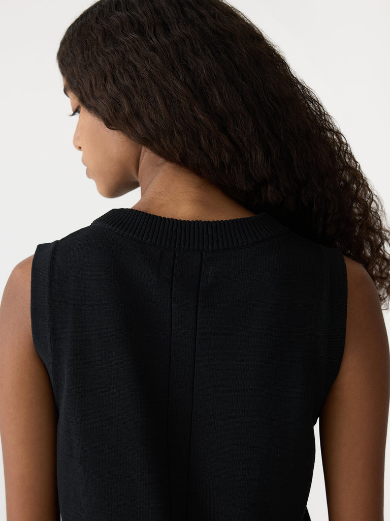 Bassike / High Twist Cotton Knit Tank / Black