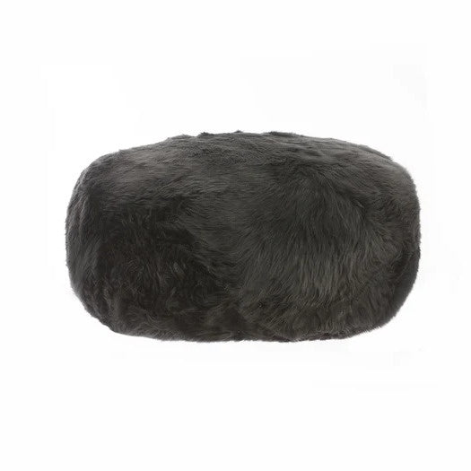 Sheepskin Ottoman / Steel