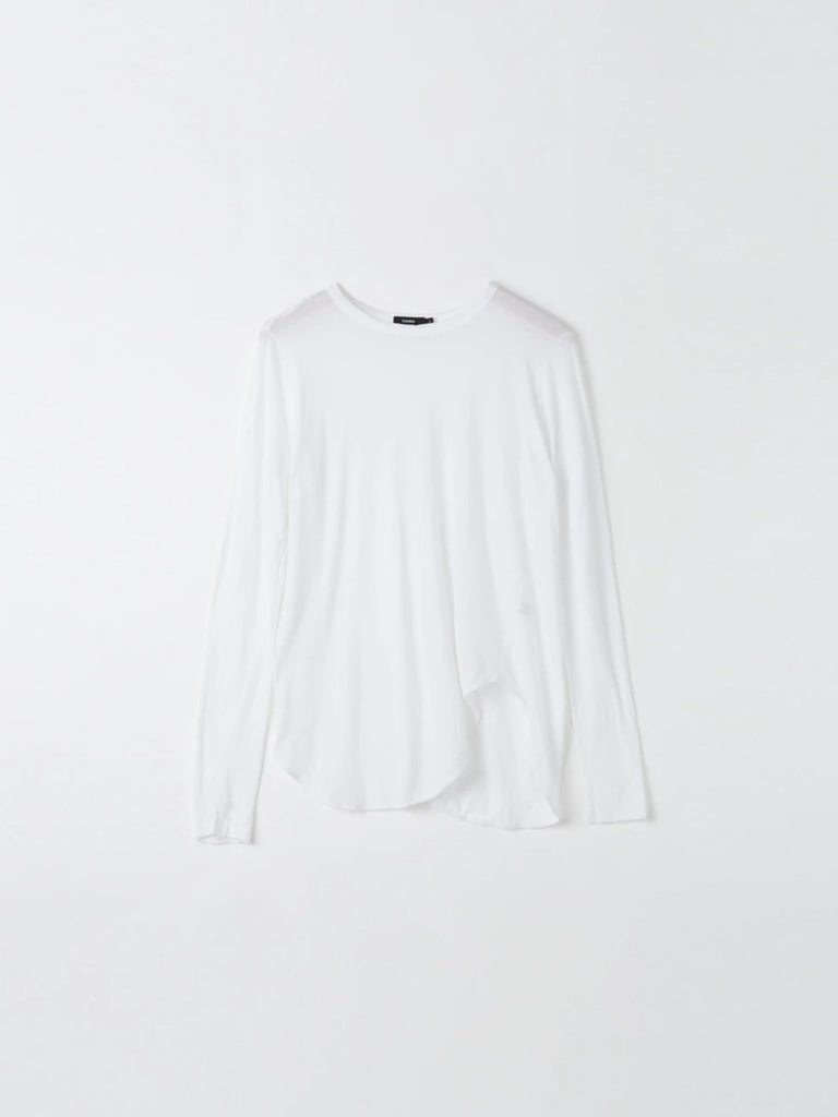 Bassike / Regular Scoop Hem Longsleeve T-Shirt / White