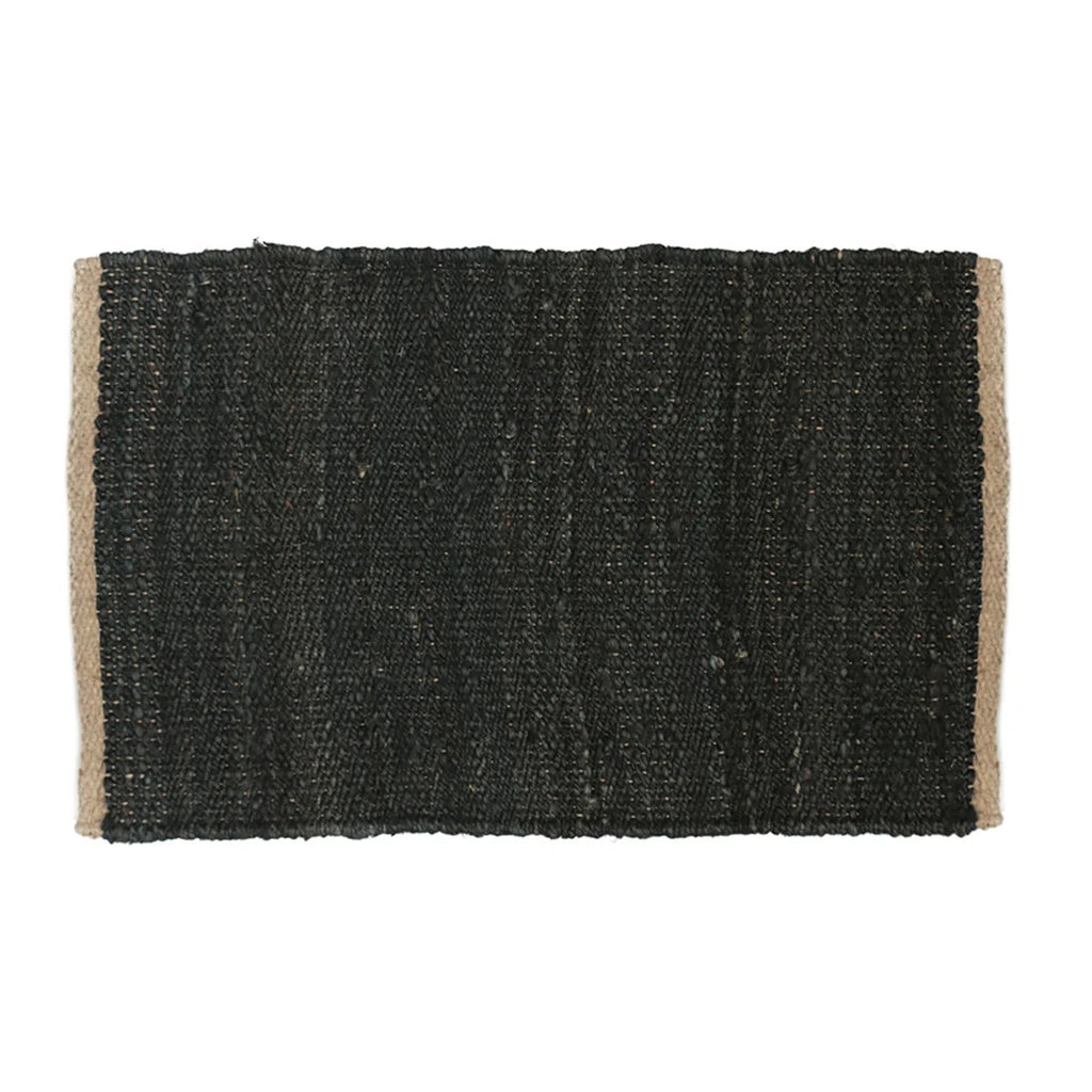Jute Doormat / Black with Natural Trim