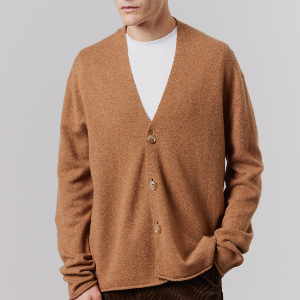 Laing Home / Relaxed Cashmere Cardigan / Tan