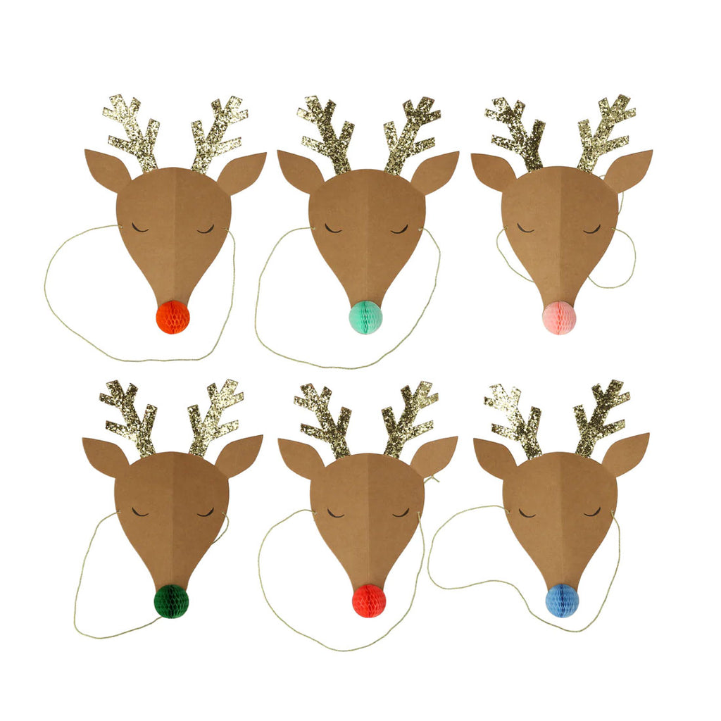 Meri Meri / Reindeer Party Hats / Set of 6