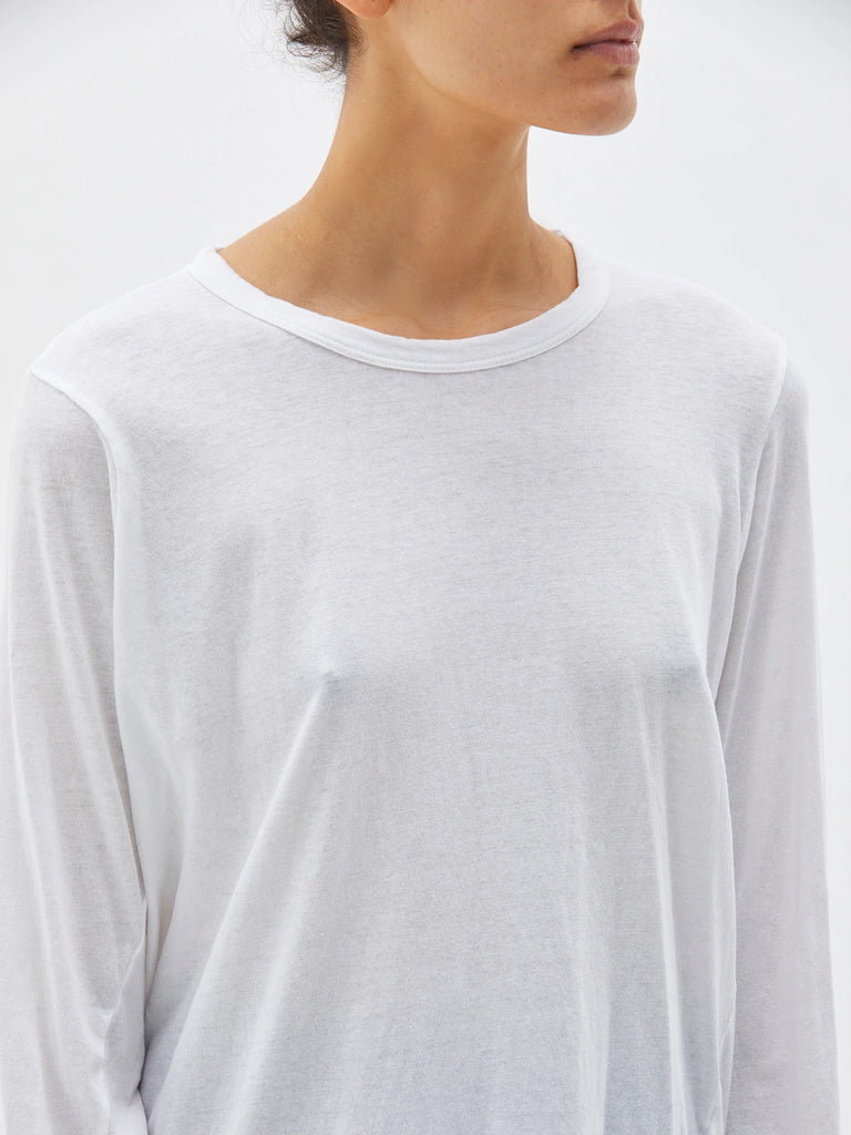 Bassike / Regular Scoop Hem Longsleeve T-Shirt / White