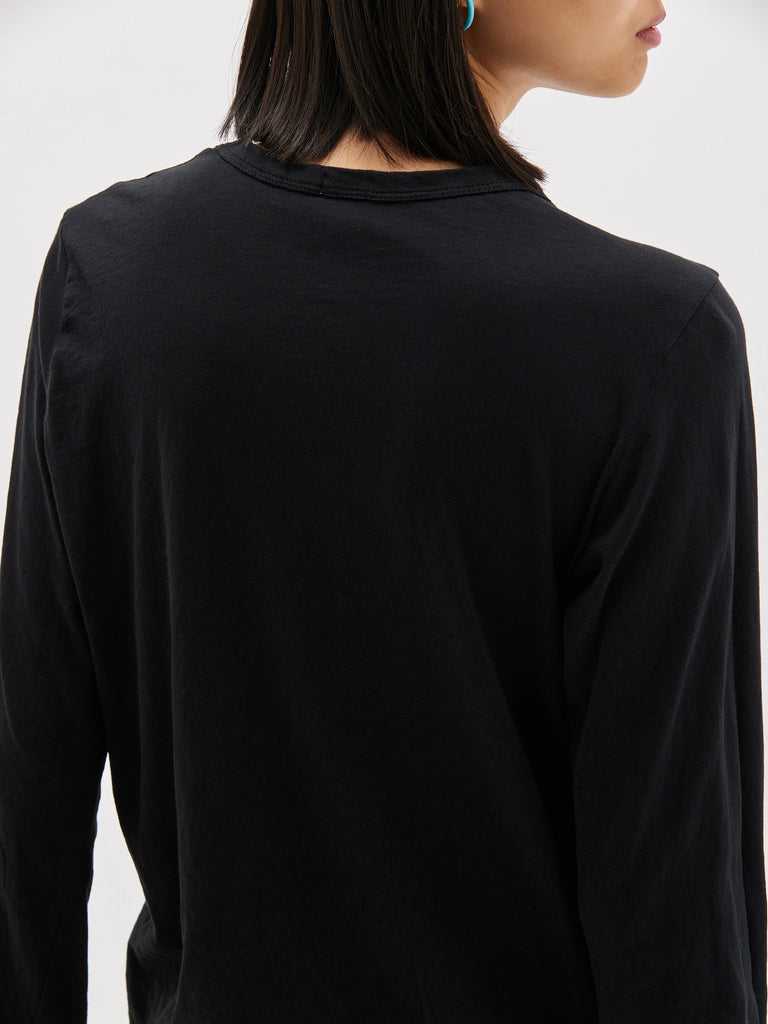 Bassike / Regular Scoop Hem Longsleeve T-Shirt / Black