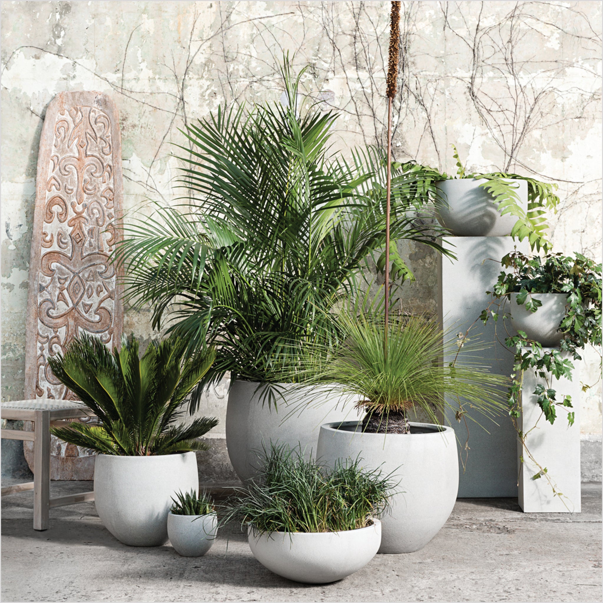 outdoor pot plants nz Pedra Stone Pot / Large – Corso Merivale