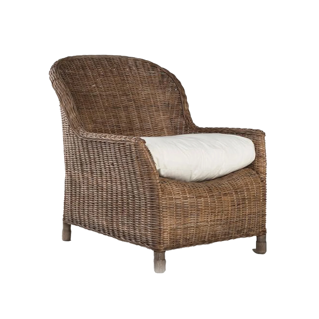 Rattan Gable Lounge Chair / Pepper