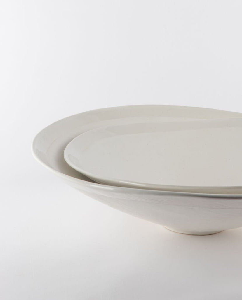 Lotus Curved Platter / White / Small