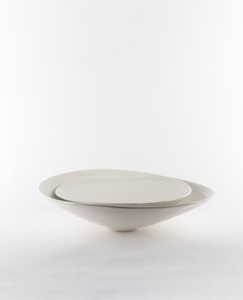 Lotus Curved Platter / White / Small
