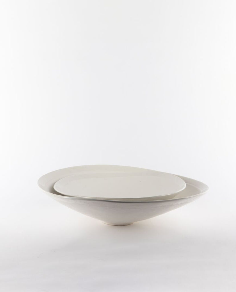 Lotus Curved Platter / White / Large