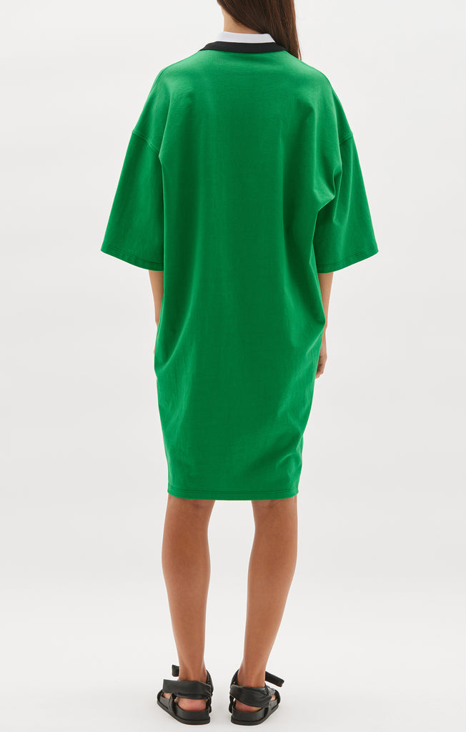 Bassike / Polo Short Sleeve T-Shirt Dress / Emerald